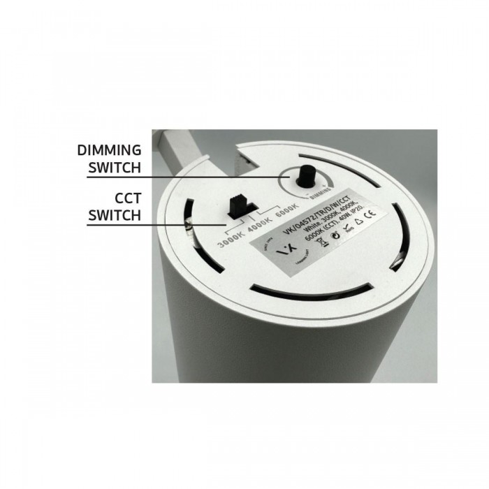 VK/04572/TR/D/B/CCT - Φωτιστικό ράγας LED, CCT, 3000K, 4000K or 6000K, 40W, 3671lm, 38°, CRI>90, IP20, dimmable, μαύρο VK/04572/TR/D/B/CCT - Φωτιστικό ράγας LED, CCT, 3000K, 4000K or 6000K, 40W, 3671lm, 38°, CRI>90, IP20, dimmable, μαύρο