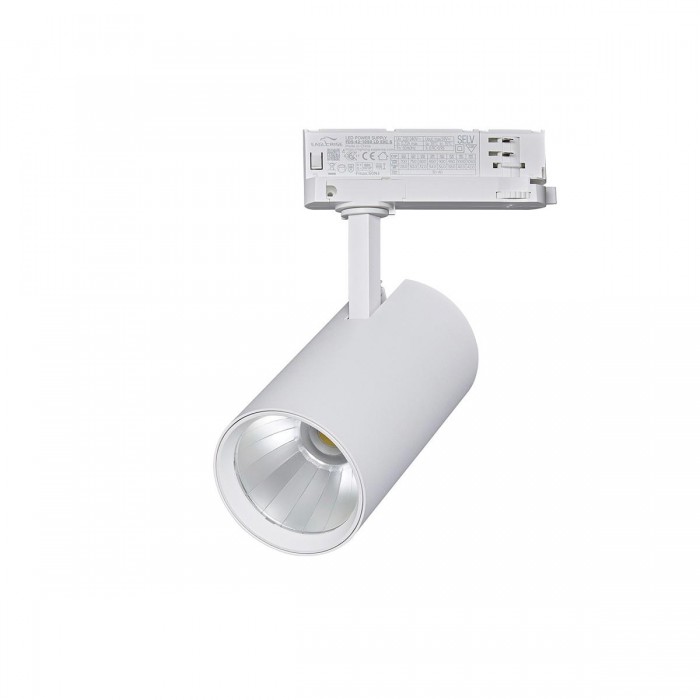 VK/04674/TR/W/36/930 - Λευκό. Φωτιστικό ράγας LED. 3000K. 5.240lm. 41W. AC220-240V. LED COB Bridgelux high lumen. 36°. -30° C→ 40° C. 50.000hrs. Dim No. CRI>90. 3-phase adapter Eaglerise 4-wires. Υψηλής ποιότητας αλουμίνιο. ø8.5x16.5cm. IP20 VK/04674/TR/W/36/930 - Λευκό. Φωτιστικό ράγας LED. 3000K. 5.240lm. 41W. AC220-240V. LED COB Bridgelux high lumen. 36°. -30° C→ 40° C. 50.000hrs. Dim No. CRI>90. 3-phase adapter Eaglerise 4-wires. Υψηλής ποιότητας αλουμίνιο. ø8.5x16.5cm. IP20