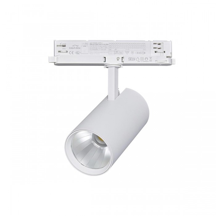 VK/04674/TR/DA/W/36/930 - Λευκό. Φωτιστικό ράγας LED. 3000K. 5.120lm. 40.5W. AC220-240V. LED COB Bridgelux high lumen. 36°. -30° C→ 40° C. 50.000hrs. Dim Dali. CRI>90. 3-phase adapter Eaglerise 6-wires. Υψηλής ποιότητας αλουμίνιο. ø8.5x16.5cm. IP20 VK/04674/TR/DA/W/36/930 - Λευκό. Φωτιστικό ράγας LED. 3000K. 5.120lm. 40.5W. AC220-240V. LED COB Bridgelux high lumen. 36°. -30° C→ 40° C. 50.000hrs. Dim Dali. CRI>90. 3-phase adapter Eaglerise 6-wires. Υψηλής ποιότητας αλουμίνιο. ø8.5x16.5cm. IP20