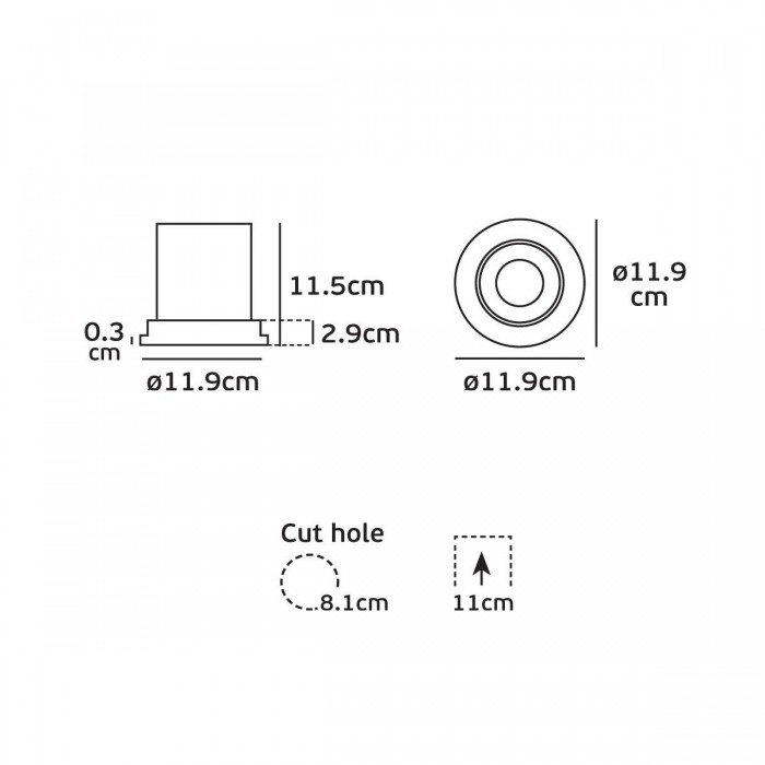 VK/04290/W/C - Χωνευτό κινητό σποτ led, 13W, 4000K, 1.300lm, 36°, CRI>80, IP20, ø11.9x11.5cm, λευκό ματ VK/04290/W/C - Χωνευτό κινητό σποτ led, 13W, 4000K, 1.300lm, 36°, CRI>80, IP20, ø11.9x11.5cm, λευκό ματ