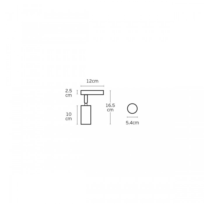VK/03295/CE/B - Φωτιστικό τοίχου, μαύρο. GU10. Max. 12W. (LED). IP20