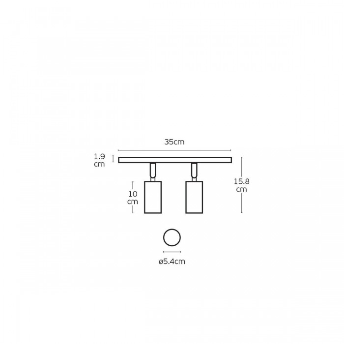 VK/03295/CE/2/W - Φωτιστικό τοίχου, λευκό. 2xGU10. Max. 2x12W. (LED). IP20