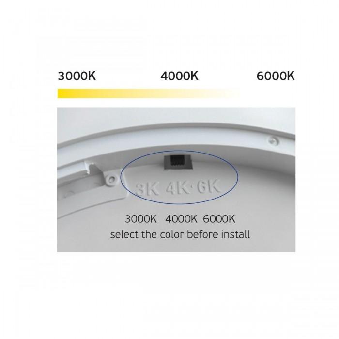 VK/04558/W/CCT - Panel οροφής CCT LED, πολύ λεπτό 2.5cm, 3000K, 4000K or 6000K, 30W, 3000lm, CRI>80, 120°, IP40, ø40x2.5cm, λευκό VK/04558/W/CCT - Panel οροφής CCT LED, πολύ λεπτό 2.5cm, 3000K, 4000K or 6000K, 30W, 3000lm, CRI>80, 120°, IP40, ø40x2.5cm, λευκό