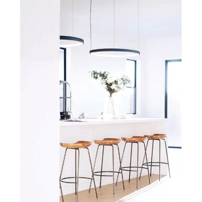 VK/04404PE/B/W/53 - Φωτιστικό LED κρεμαστό, 220-240V, 24W, 3000K, 2.400lm, OSRAM, CRI>80, IP20, ø52.7cm, μαύρο VK/04404PE/B/W/53 - Φωτιστικό LED κρεμαστό, 220-240V, 24W, 3000K, 2.400lm, OSRAM, CRI>80, IP20, ø52.7cm, μαύρο