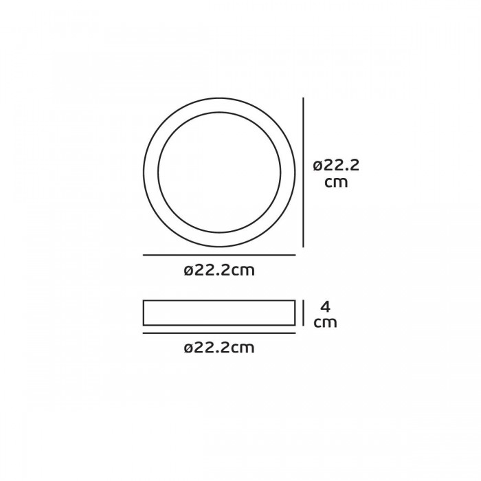 VK/04014/W/W - Φωτιστικό οροφής led panel, 18w, 3000K, 1.440lm, 120°, IP20, ø22.2x4cm, λευκό