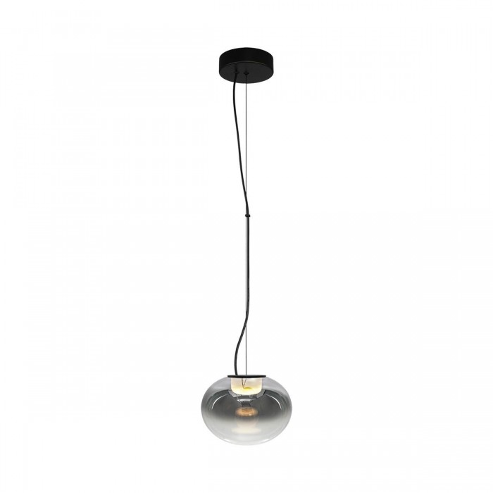VK/04686/PE/B-SG/W/20 - Μαύρο + smoky grey. 3000K. 5W. 574lm. ø20cm. AC220-240V. 120°. Τροφοδοτικό Eaglerise. Οροφής/κρεμαστό. -45°C → 70°C. 25.000hrs. Dim No. CRI>80. Μεταλλική ροζέτα + γυαλί. IP20.