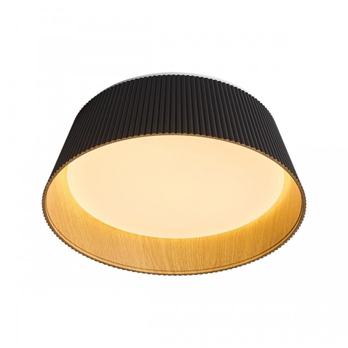 VK/04707/CE/D/B/W - Μαύρο/wood grain. 3000K. 30W. 1860lm. AC220-240V. 120°. LED SMD2835. Τροφοδοτικό Eaglerise. Οροφής/κρεμαστό. -20°C → 60°C. 50.000hrs. Dim Yes, triac. CRI>80. Μέταλλο + ακρυλικό. IP20