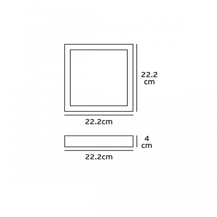 VK/04015/W/W - Φωτιστικό οροφής led panel, 18W, 3000K, 1.780lm, 120°, IP20, 22.2x22.2x4cm, λευκό