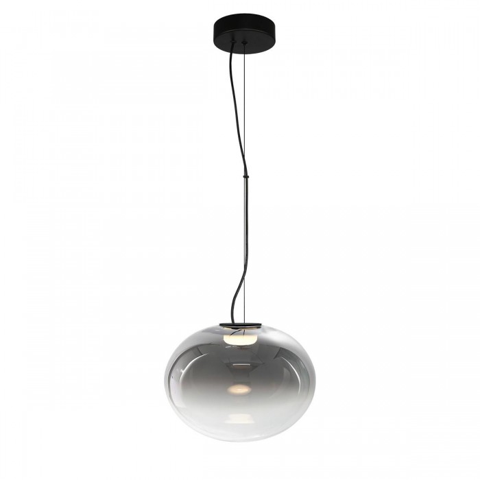 VK/04686/PE/B-SG/W/30 - Μαύρο + smoky grey. 3000K. 8W. 872lm. ø30cm. AC220-240V. 120°. Τροφοδοτικό Eaglerise. Οροφής/κρεμαστό. -45°C → 70°C. 25.000hrs. Dim No. CRI>80. Μεταλλική ροζέτα + γυαλί. IP20.
