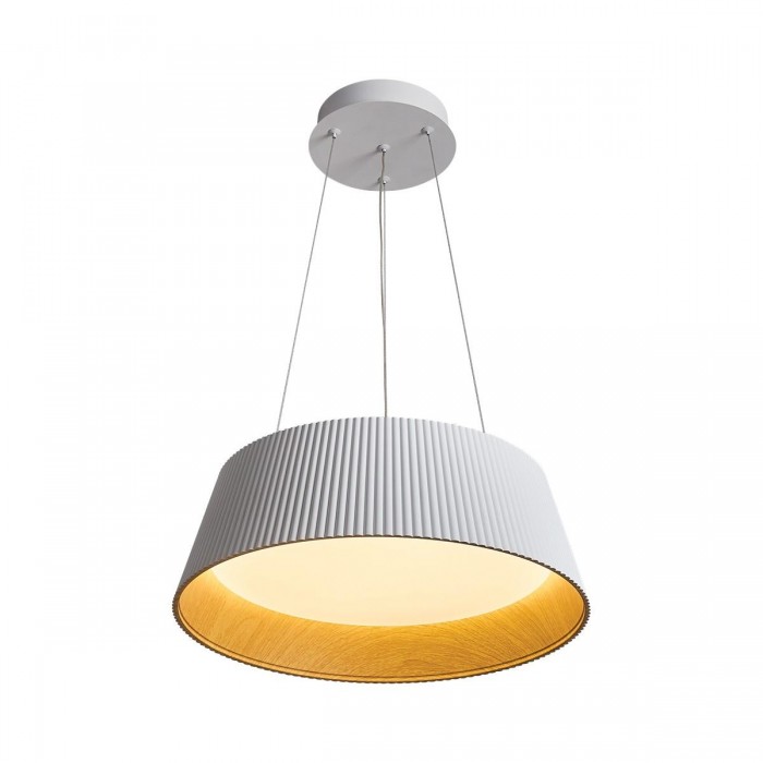 VK/04707/PE/D/W/W - Λευκό/wood grain. 3000K. 30W. 1680lm. AC220-240V. 120°. LED SMD2835. Τροφοδοτικό Eaglerise. Οροφής/κρεμαστό. -20°C → 60°C. 50.000hrs. Dim Yes, Triac. CRI>80. Μέταλλο + ακρυλικό. IP20