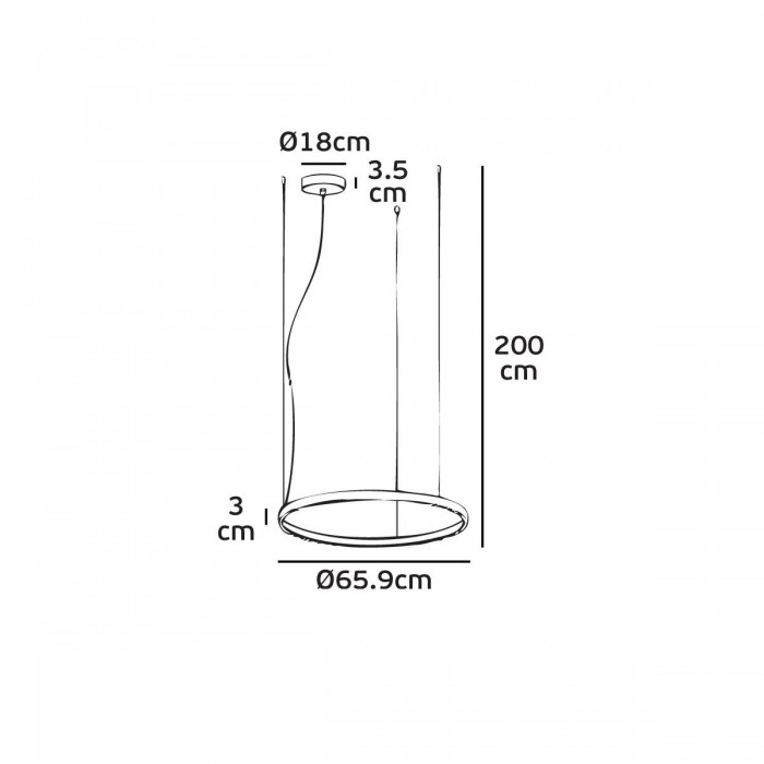 VK/04406PE/B/W/92 - Φωτιστικό LED κρεμαστό, 220-240V, 42W, 3000K, 4.200lm, OSRAM, CRI>80, IP20, ø92.2cm, μαύρο VK/04406PE/B/W/92 - Φωτιστικό LED κρεμαστό, 220-240V, 42W, 3000K, 4.200lm, OSRAM, CRI>80, IP20, ø92.2cm, μαύρο