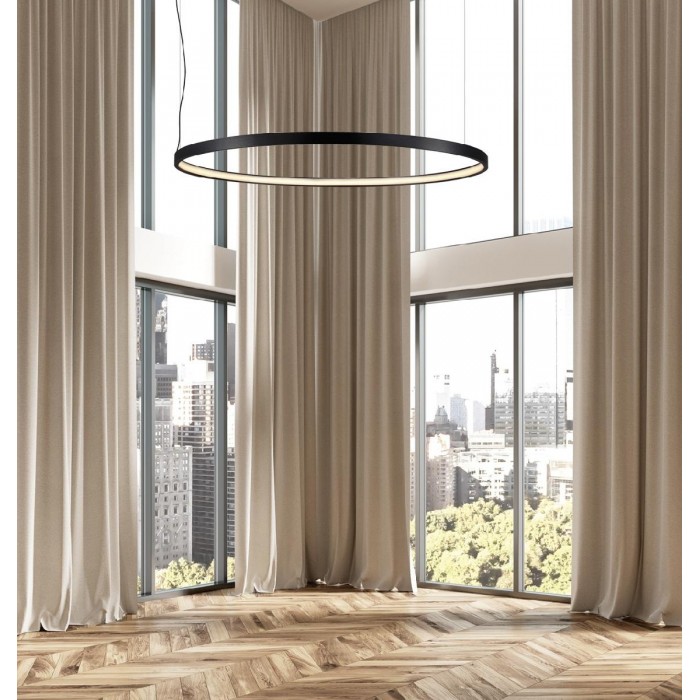 VK/04406PE/B/W/92 - Φωτιστικό LED κρεμαστό, 220-240V, 42W, 3000K, 4.200lm, OSRAM, CRI>80, IP20, ø92.2cm, μαύρο VK/04406PE/B/W/92 - Φωτιστικό LED κρεμαστό, 220-240V, 42W, 3000K, 4.200lm, OSRAM, CRI>80, IP20, ø92.2cm, μαύρο
