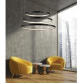 VK/04407PE/B/W/3C - Φωτιστικό LED κρεμαστό με 3 κύκλους, 220-240V, 108W, 3000K, 10.800lm, OSRAM, CRI>80, IP20, ø92.2cm, μαύρο