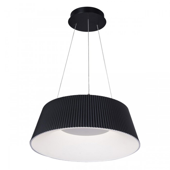 VK/04708/PE/D/B/W - Μαύρο. 3000K. 30W. 1650lm. AC220-240V. 120°. LED SMD2835. Τροφοδοτικό Eaglerise. Οροφής/κρεμαστό. -20°C → 60°C. 50.000hrs. Dim Yes, Triac. CRI>80. Μέταλλο + ακρυλικό. IP20