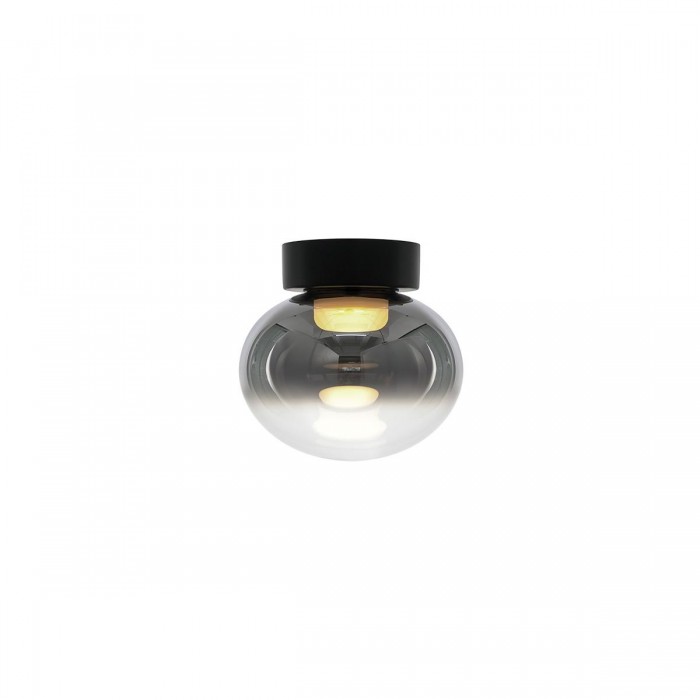 VK/04686/CE/B-SG/W/20 - Μαύρο + smoky grey. 3000K. 5W. 619lm. ø20cm. AC220-240V. 120°. Τροφοδοτικό Eaglerise. Οροφής. -45°C → 70°C. 25.000hrs. Dim No. CRI>80. Metal base + glass. IP20 