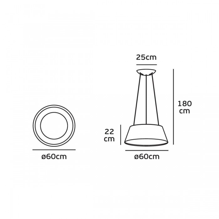 VK/04415PE/AN/W - Φωτιστικό LED κρεμαστό, 220V, 42W, 3000K, 2.940lm, CRI>80, IP20, ø60cm, ανθρακί VK/04415PE/AN/W - Φωτιστικό LED κρεμαστό, 220V, 42W, 3000K, 2.940lm, CRI>80, IP20, ø60cm, ανθρακί