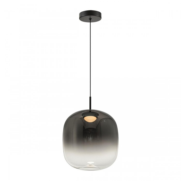 VK/04687/PE/B-SG/W/24 - Μαύρο + smoky grey. 3000K. 8W. 911lm. ø24cm.AC220-240V. 120°. Τροφοδοτικό Eaglerise. Οροφής/κρεμαστό. -45°C → 70°C. 25.000hrs. Dim No. CRI>80. Μεταλλική ροζέτα  +  γυαλί. IP20