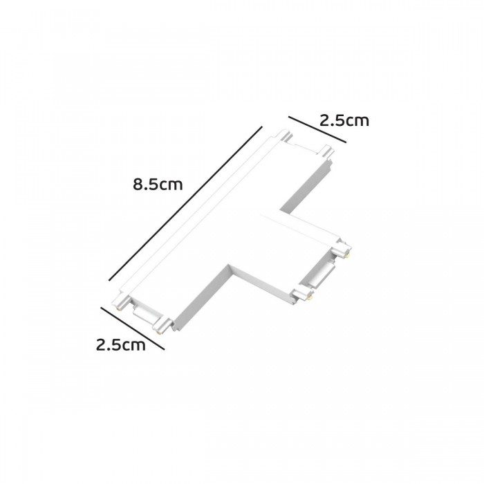 VK/04482/W/CON - BISQIT, Σύνδεσμος μαγνητικής ράγας 40V Ultra Slim, IP20, σχήμα Τ, 8.5x2.5cm, λευκός VK/04482/W/CON - BISQIT, Σύνδεσμος μαγνητικής ράγας 40V Ultra Slim, IP20, σχήμα Τ, 8.5x2.5cm, λευκός