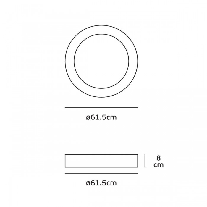 VK/04416CE/W/W/61 - Πλαφονιέρα οροφής LED, 220-240V, 52W, 3000K, 5.785lm, CRI>80, IP20, ø61.5cm, λευκή VK/04416CE/W/W/61 - Πλαφονιέρα οροφής LED, 220-240V, 52W, 3000K, 5.785lm, CRI>80, IP20, ø61.5cm, λευκή