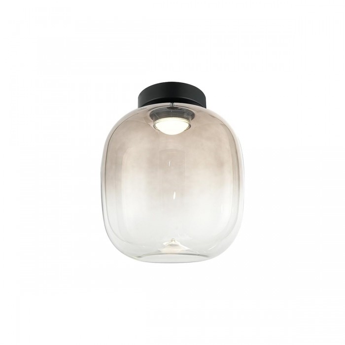 VK/04687/CE/B-SG/W/24 - Μαύρο + smoky grey. 3000K. 8W. 911lm. ø24cm. AC220-240V. 120°. Τροφοδοτικό Eaglerise. Οροφής. -45°C → 70°C. 25.000hrs. Dim No. CRI>80. Μεταλλική βάση + γυαλί. IP20