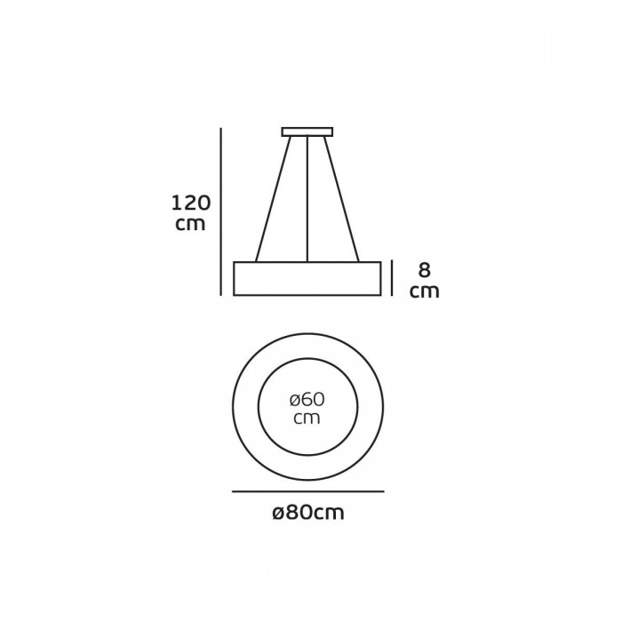 VK/04243PE/AN/W/80 - Φωτιστικό LED κρεμαστό, 220-240V, 80W, 3000K, 4.000lm, CRI>80, IP20, ø80cm, ανθρακί VK/04243PE/AN/W/80 - Φωτιστικό LED κρεμαστό, 220-240V, 80W, 3000K, 4.000lm, CRI>80, IP20, ø80cm, ανθρακί