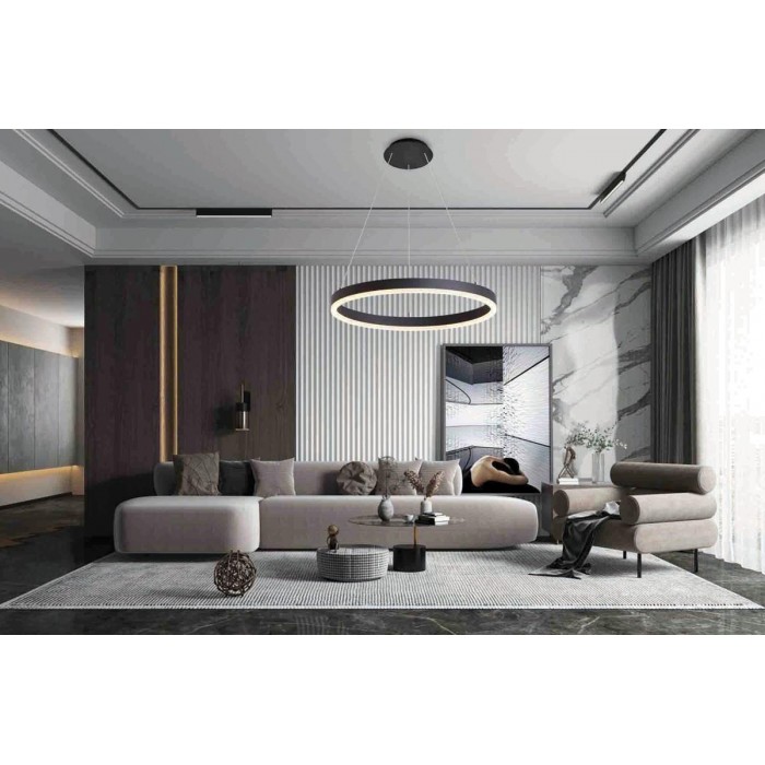 VK/04251PE/B/W/40 - Φωτιστικό LED κρεμαστό, 200-240V, 32W, 3000K, 1.856lm, CRI>80, IP20, ø40cm, μαύρο VK/04251PE/B/W/40 - Φωτιστικό LED κρεμαστό, 200-240V, 32W, 3000K, 1.856lm, CRI>80, IP20, ø40cm, μαύρο