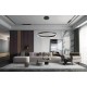 VK/04251PE/B/W/60 - Φωτιστικό LED κρεμαστό, 200-240V, 41W, 3000K, 2.808lm, CRI>80, IP20, ø60cm, μαύρο