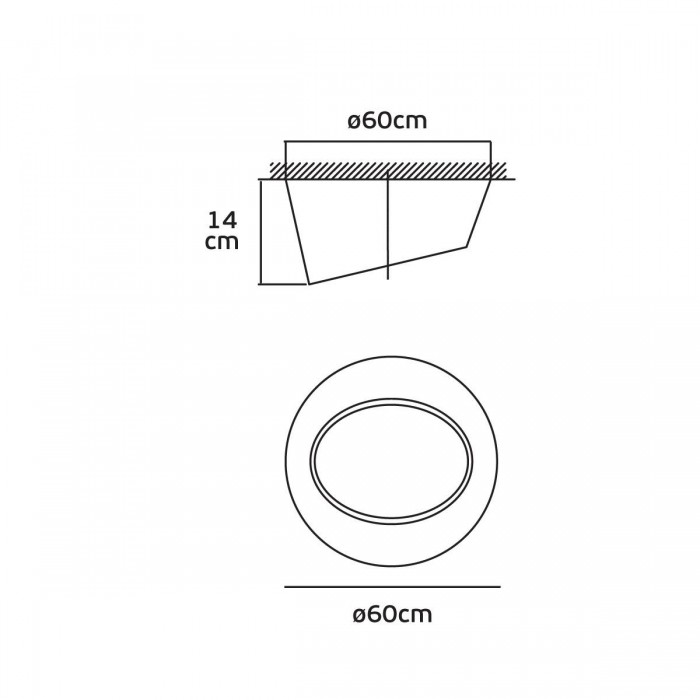 VK/04418CE/AN/W/60 - Φωτιστικό LED οροφής, 220V, 42W, 3000K, 4.979lm, CRI>80, IP20, ø60cm, ανθρακί VK/04418CE/AN/W/60 - Φωτιστικό LED οροφής, 220V, 42W, 3000K, 4.979lm, CRI>80, IP20, ø60cm, ανθρακί