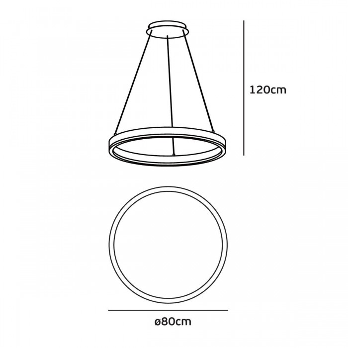 VK/04251PE/B/W/80 - Φωτιστικό LED κρεμαστό, 200-240V, 61W, 3000K, 4.424lm, CRI>80, IP20, ø80cm, μαύρο VK/04251PE/B/W/80 - Φωτιστικό LED κρεμαστό, 200-240V, 61W, 3000K, 4.424lm, CRI>80, IP20, ø80cm, μαύρο