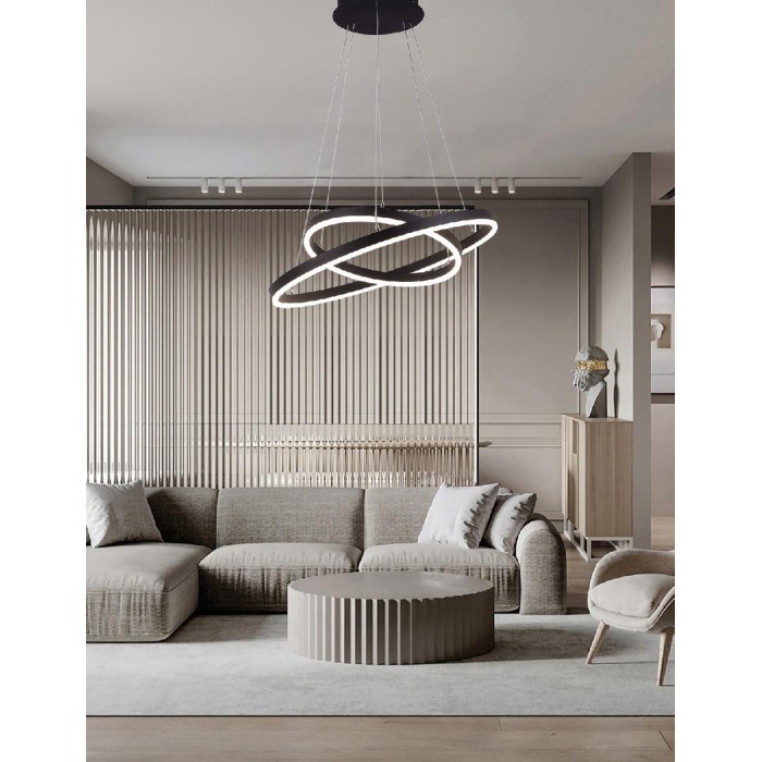 VK/04252PE/W/W/4060 - Φωτιστικό LED κρεμαστό, 200-240V, 74W, 3000K, 5.032lm, CRI>80, IP20, ø60cm+ø40cm, λευκό VK/04252PE/W/W/4060 - Φωτιστικό LED κρεμαστό, 200-240V, 74W, 3000K, 5.032lm, CRI>80, IP20, ø60cm+ø40cm, λευκό