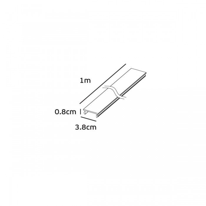  VK/04218TR/COV/B - Κάλυμμα ή διακοσμητική μπάρα για χωνευτή/οροφής μαγνητική ράγα 24V, 1μ., μαύρο