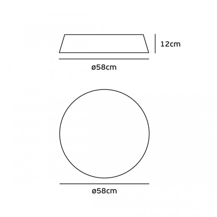 VK/04253CE/B/W/58 - Φωτιστικό LED οροφής, 220-240V, 50W, 3000K, 3.000lm, CRI>80, IP20, ø58x12cm, μαύρο VK/04253CE/B/W/58 - Φωτιστικό LED οροφής, 220-240V, 50W, 3000K, 3.000lm, CRI>80, IP20, ø58x12cm, μαύρο