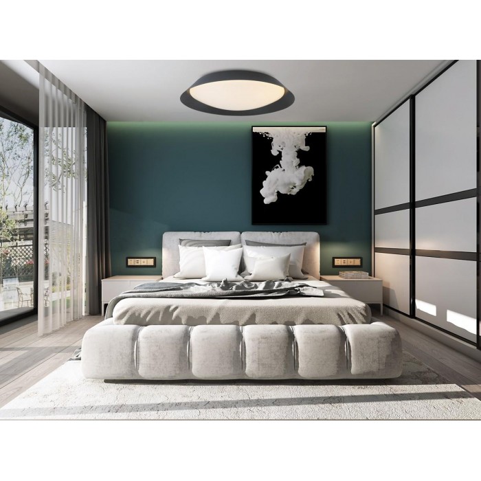 VK/04253CE/B/W/58 - Φωτιστικό LED οροφής, 220-240V, 50W, 3000K, 3.000lm, CRI>80, IP20, ø58x12cm, μαύρο VK/04253CE/B/W/58 - Φωτιστικό LED οροφής, 220-240V, 50W, 3000K, 3.000lm, CRI>80, IP20, ø58x12cm, μαύρο