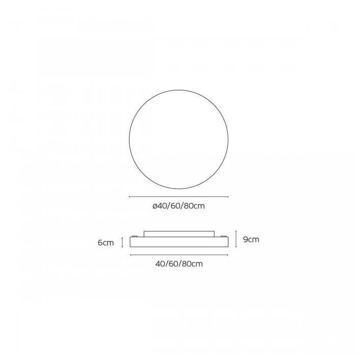 VK/04565/CE/B/W/40 - Φωτιστικό LED οροφής. 3000K. 33W down+7W Up. 3.566lm. ø40cm. IP20, μαύρο