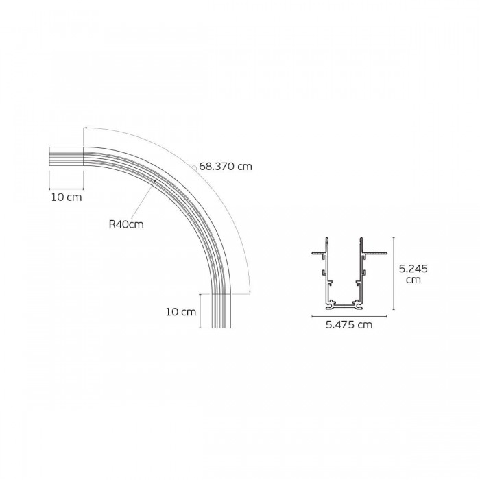 VK/04598/TR/R/40/W - EIVA, Led μαγνητική ράγα λεπτή 48V. DALI, καμπυλωτή, χωνευτή trimless R40εκ., λευκή VK/04598/TR/R/40/W - EIVA, Led μαγνητική ράγα λεπτή 48V. DALI, καμπυλωτή, χωνευτή trimless R40εκ., λευκή