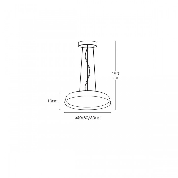 VK/04570/PE/B/W/60 - Φωτιστικό LED κρεμαστό, μαύρο. 3000K. 72W. 5.620lm. Ø60cm. CRI>80. IP20