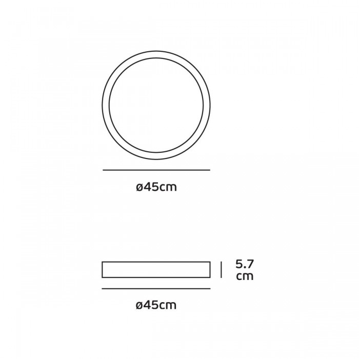 VK/04347/CE/W/W/45 - Πλαφονιέρα οροφής LED, 220-240V, 33W, 3000K, 4.936lm, CRI>90, 120°, IP20, ø45cm, λευκή VK/04347/CE/W/W/45 - Πλαφονιέρα οροφής LED, 220-240V, 33W, 3000K, 4.936lm, CRI>90, 120°, IP20, ø45cm, λευκή