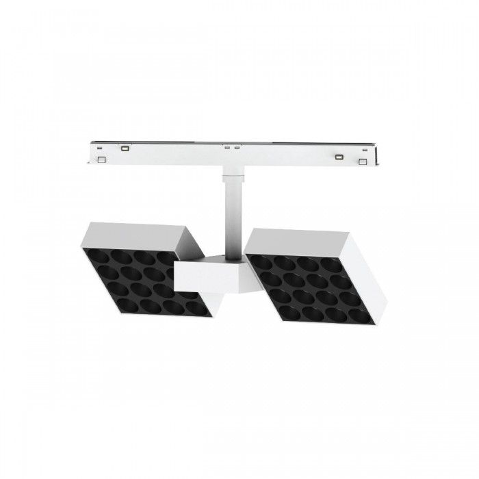 VK/04606/TR/DA/W-B/W - EIVA, Led φωτιστικό για Led μαγνητική ράγα λεπτή 48V, DALI, 3000K. 2.087lm. 20W. 45°, CRI>90, IP20. Λευκό+μαύρο VK/04606/TR/DA/W-B/W - EIVA, Led φωτιστικό για Led μαγνητική ράγα λεπτή 48V, DALI, 3000K. 2.087lm. 20W. 45°, CRI>90, IP20. Λευκό+μαύρο
