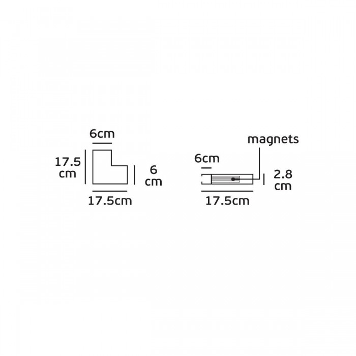 VK/04363/S/B/IC -<p>Εσωτερική γωνία για μαγνητική ράγα οροφής, Trimless, 48V, μαύρη</p>