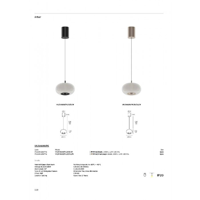 VK/04699/PE/D/B/W - Λευκό/Μαύρο. 3000K. 12W. 1307lm. AC220-240V. 36°. LED Bridgelux + Sanan. Τροφοδοτικό KGP. Οροφής. -20°C → 45°C. 50.000hrs. Clicks 20.000. Dim Yes, triac. CRI>90. Γυαλί + αλουμίνιο. IP20 VK/04699/PE/D/B/W - Λευκό/Μαύρο. 3000K. 12W. 1307lm. AC220-240V. 36°. LED Bridgelux + Sanan. Τροφοδοτικό KGP. Οροφής. -20°C → 45°C. 50.000hrs. Clicks 20.000. Dim Yes, triac. CRI>90. Γυαλί + αλουμίνιο. IP20