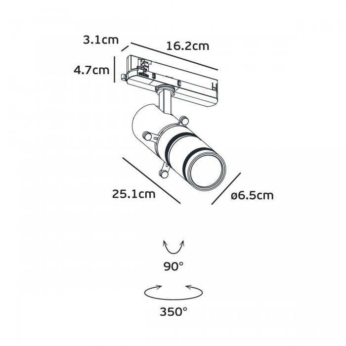 VK/04453/TR/B/C - Φωτιστικό ράγας 36V, LED, 25W, 4000K, 15°/1180lm, 21°/1600lm, 15°-21°, CRI>90, IP20, μαύρο VK/04453/TR/B/C - Φωτιστικό ράγας 36V, LED, 25W, 4000K, 15°/1180lm, 21°/1600lm, 15°-21°, CRI>90, IP20, μαύρο