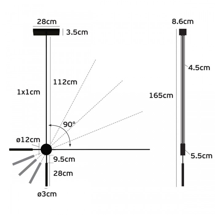 VK/04491/PE/B/C - Φωτιστικό οροφής Led, 220-240V, 5W+15W, 4000K, 425lm+592lm, CRI>90, IP20, 165x28x8.6cm, μαύρο VK/04491/PE/B/C - Φωτιστικό οροφής Led, 220-240V, 5W+15W, 4000K, 425lm+592lm, CRI>90, IP20, 165x28x8.6cm, μαύρο