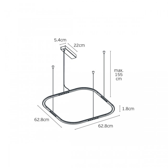 VK/04715/PE/D/GDB/W/63 - Χρυσό/Μαύρο. 3000K. 25W. 4x338lm. AC200-240V. 36°. LED Bridgelux 3030. Οροφής/κρεμαστό. < 45°C. 50.000hrs. Dim Yes, Triac. CRI>90. Αλουμίνιο. IP20 