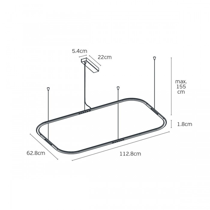 VK/04715/PE/D/B/W/113 - Μαύρο. 3000K. 25W. 4x338lm. AC200-240V. 36°. LED Bridgelux 3030. Οροφής/κρεμαστό. < 45°C. 50.000hrs. Dim Yes, Triac. CRI>90. Αλουμίνιο. IP20 