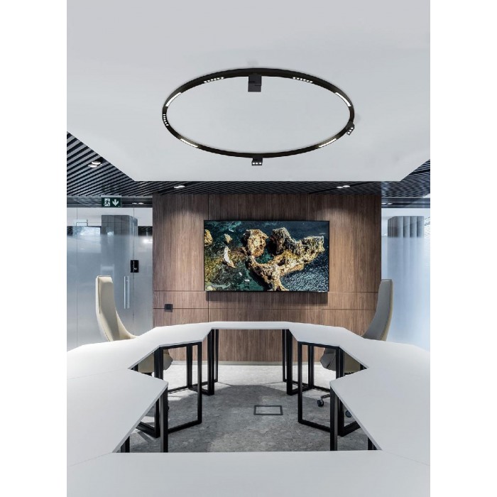 VK/04630/TR/DA/2/B/W - ENTO, Led φωτιστικό για μαγνητική στρογγυλή ράγα DALI, 48V. 3000K. 6W. 430lm. CRI>90, για διάμετρο 2μ., μαύρο