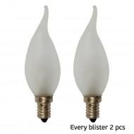 VK/926/40/FR/2 - Λάμπα κερί μύτη, E14, 40W, ματ, 2 τεμ.