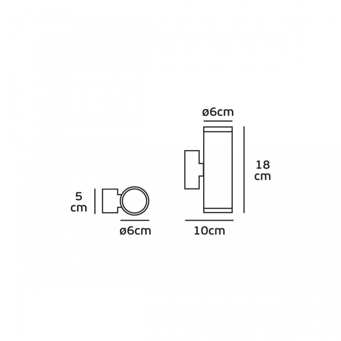 VK/01046/NB - Φωτιστικό τοίχου, 240V, 2xGU10, 2x12W (LED), IP65, ø6x18x10cm, φυσικός μπρούτζος VK/01046/NB - Φωτιστικό τοίχου, 240V, 2xGU10, 2x12W (LED), IP65, ø6x18x10cm, φυσικός μπρούτζος