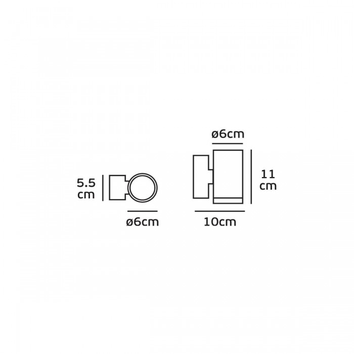 VK/01045/NB - Φωτιστικό τοίχου, 240V, GU10. Max 12W (LED). IP65, ø6x11x10cm, φυσικός μπρούτζος VK/01045/NB - Φωτιστικό τοίχου, 240V, GU10. Max 12W (LED). IP65, ø6x11x10cm, φυσικός μπρούτζος