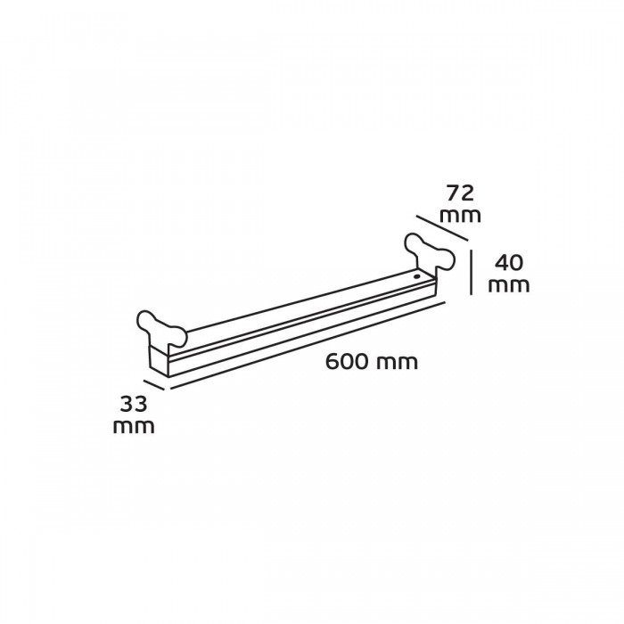 VK/04065/218 - Case for fluorescent Led lamp, 2X18W, 600mm