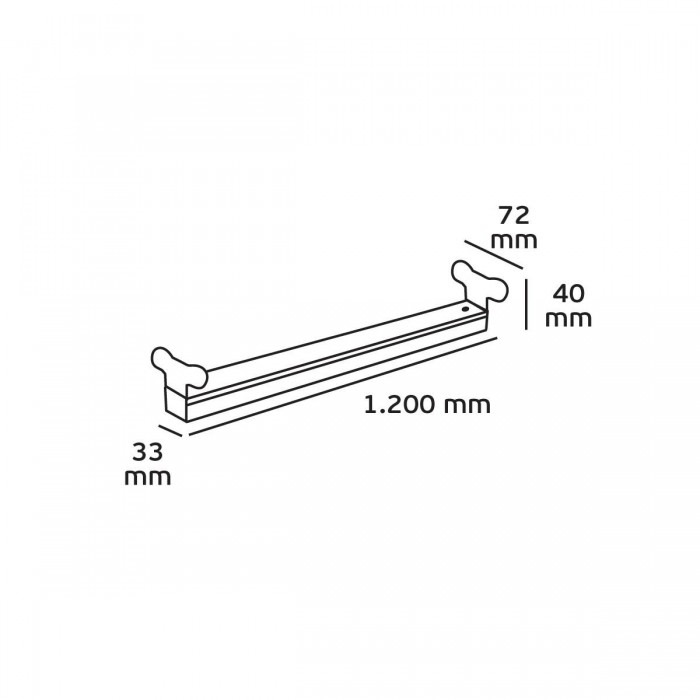 VK/04066/236 - Case for fluorescent Led lamp, 2X36W, 1200mm